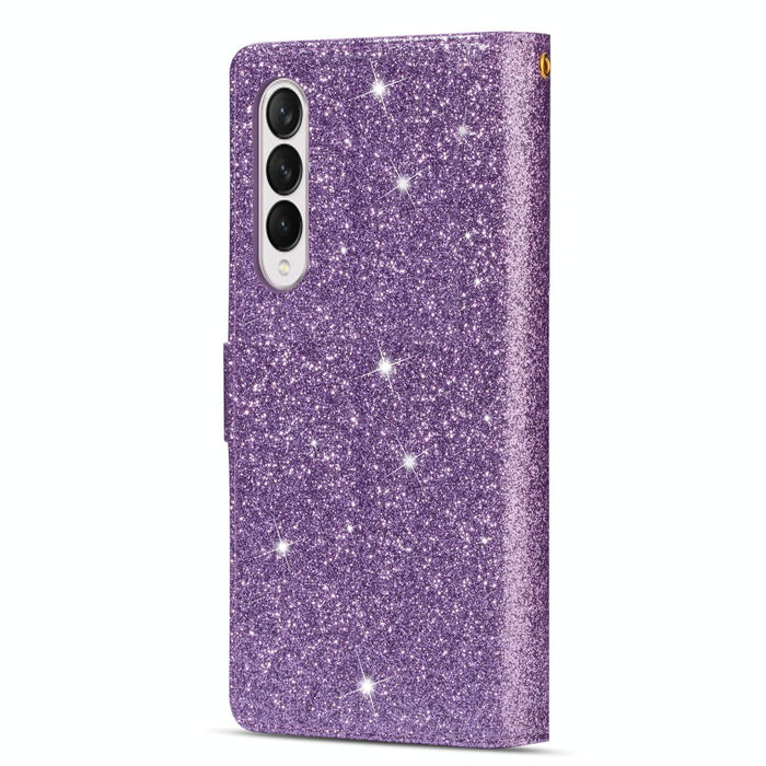 Glitter Zipper Leather Case For Samsung Galaxy z Fold 4