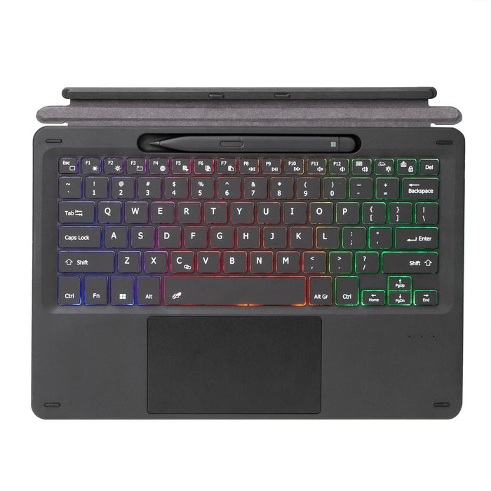 For Microsoft Surface Pro 8 / Pro X Kf17S Tri-Colour Backlit Touch Bluetooth Keyboard
