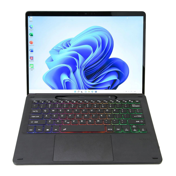 For Microsoft Surface Pro 8 / Pro X Kf17S Tri-Colour Backlit Touch Bluetooth Keyboard