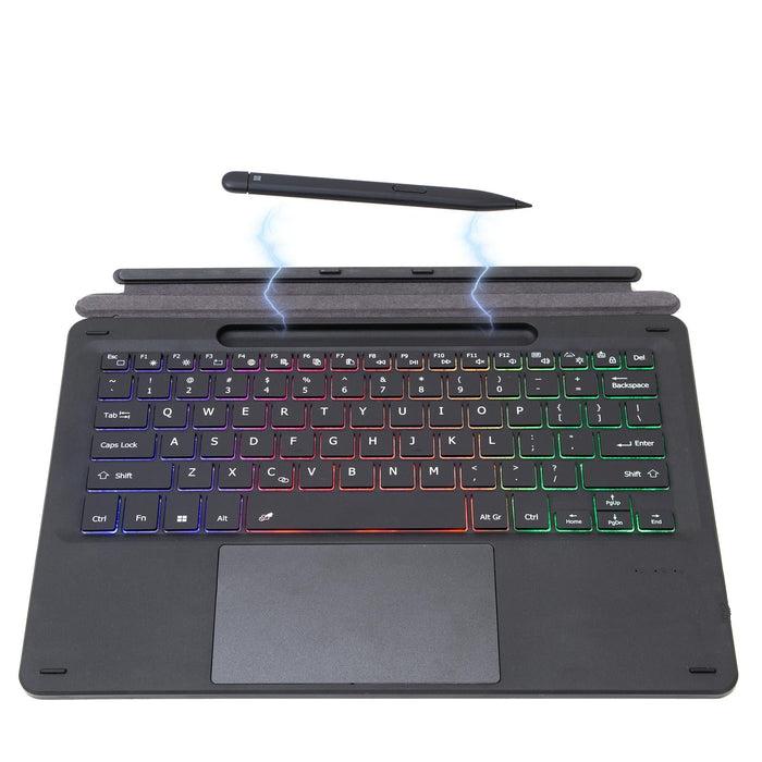 For Microsoft Surface Pro 8 / Pro X Kf17S Tri-Colour Backlit Touch Bluetooth Keyboard