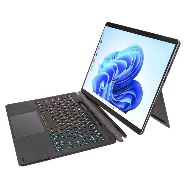 For Microsoft Surface Pro 8 / Pro X Kf17S Tri-Colour Backlit Touch Bluetooth Keyboard