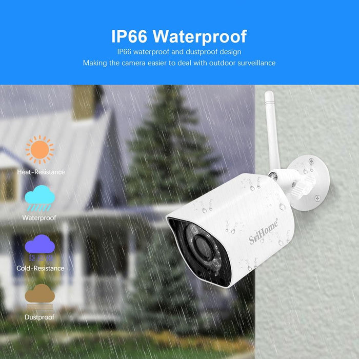 5.0Mp Mini Dual 2.4 / 5G Wifi Outdoor Ip66Waterproof Video Surveillance Colour Night Vision Security Cctv Cam White