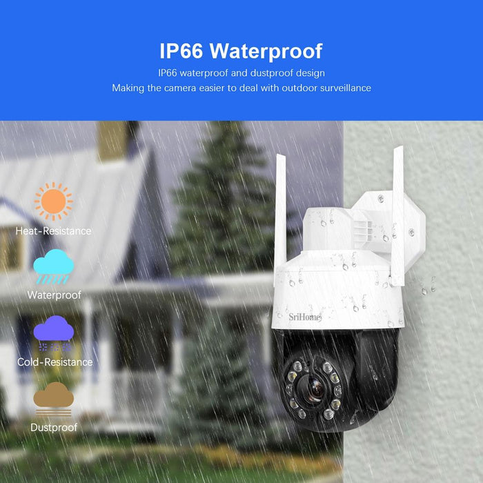 5.0Mp 20X Optical Zoom 2.4G / 5G Wifi Ip66 Waterproof Ai Auto Tracking H.265 Video Surveillance White