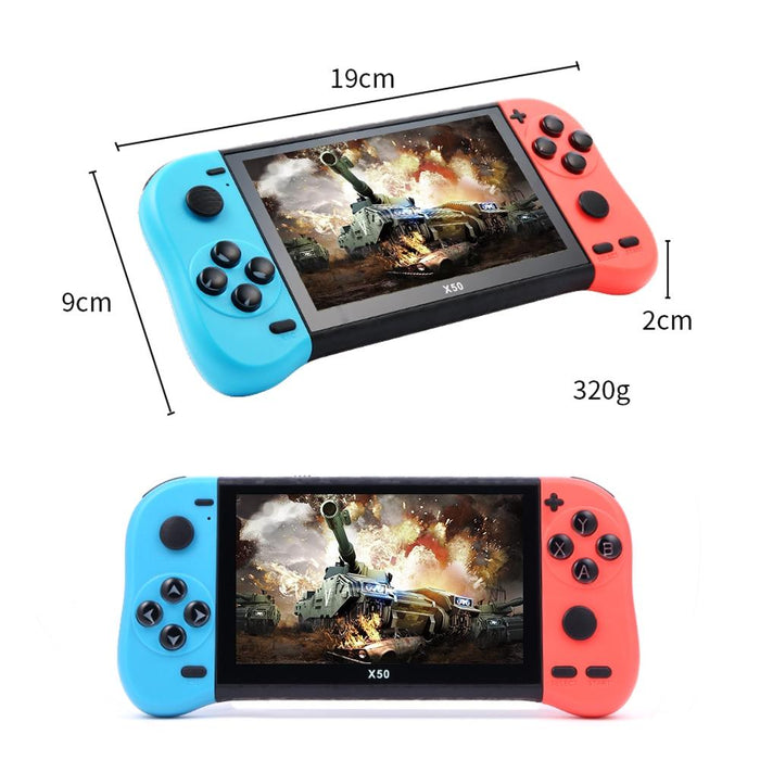 X50 Max 5.1 Inch Screen Handheld Game Console For Double Player With 6000 & Games