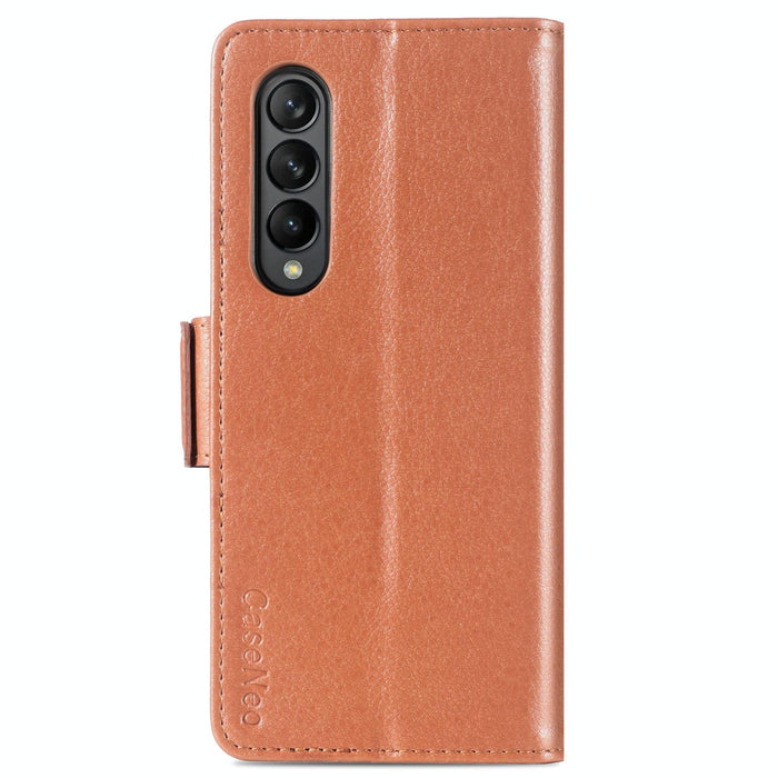 Fold 4 5g Litchi Pattern Case With Pen And Card Slots