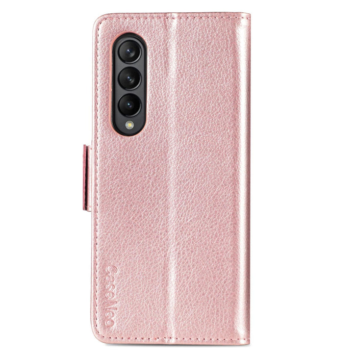 Fold 4 5g Litchi Pattern Case With Pen And Card Slots