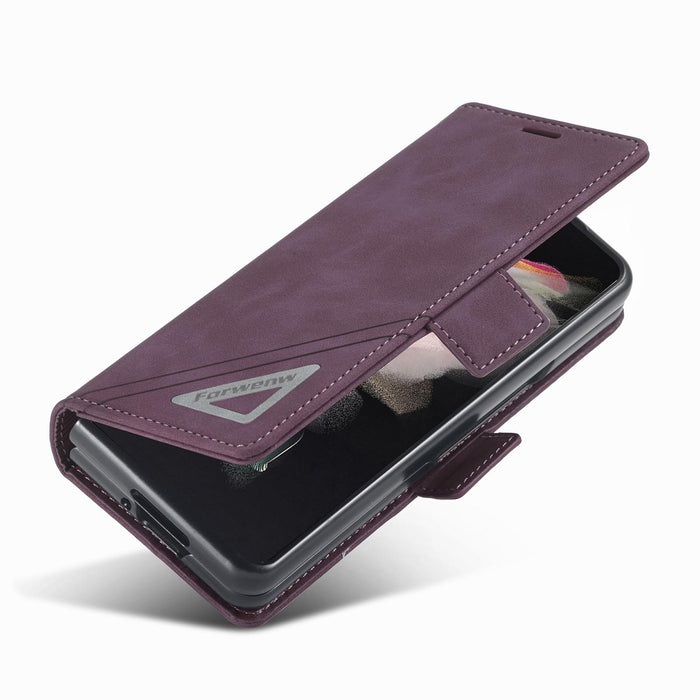 Dual Side Buckle Leather Phone Cover For Samsung Galaxy z