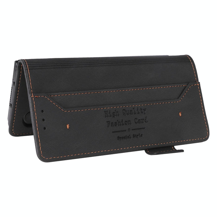 Leather Flip Phone Case With Magnetic Clasp For Samsung