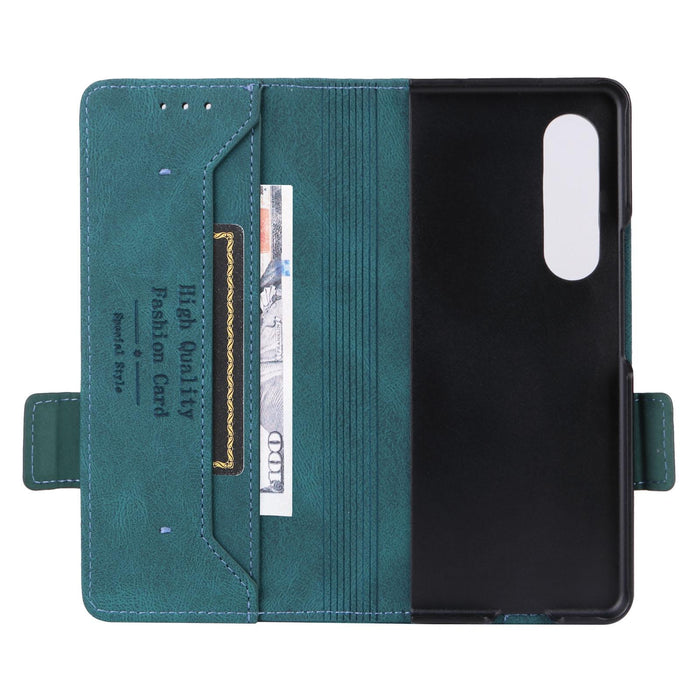 Leather Flip Phone Case With Magnetic Clasp For Samsung