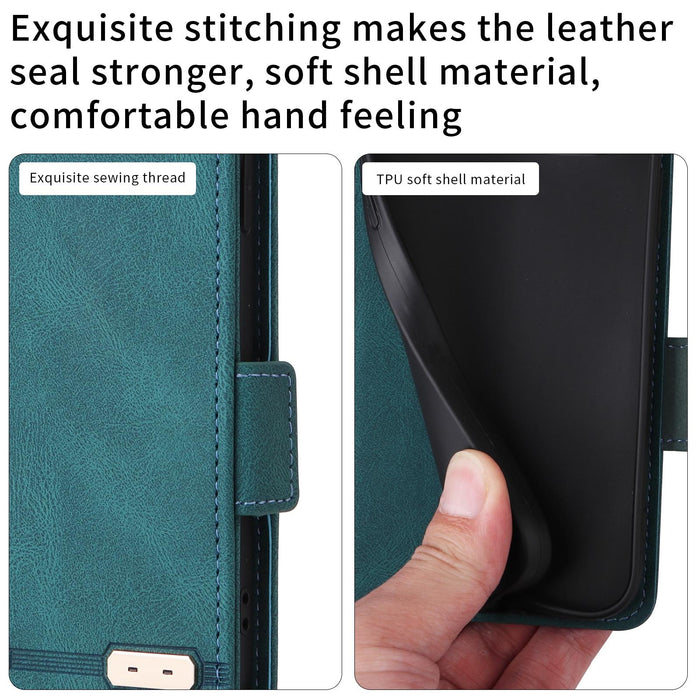 Leather Flip Phone Case With Magnetic Clasp For Samsung