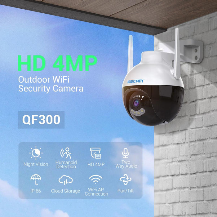 4Mp Smart Wifi Ip Camera Support Ai Humanoid Detection / Auto Tracking / Cloud Storage / Two-Way Voice Night Vision