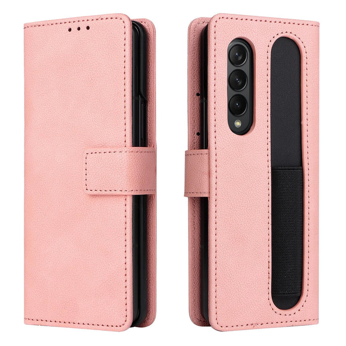 Lambskin Flip Leather Case With Pen Slot For Samsung Galaxy