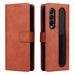 Lambskin Flip Leather Case With Pen Slot For Samsung Galaxy