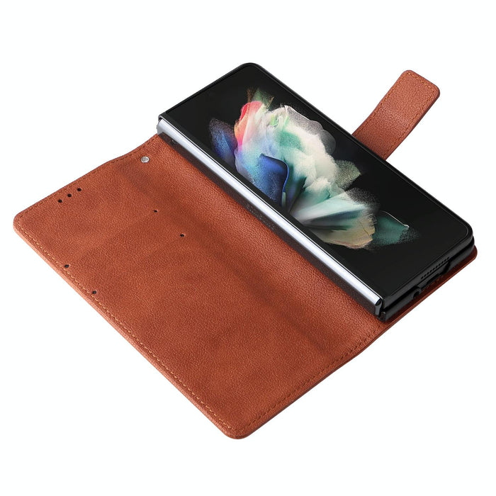 Lambskin Flip Leather Case With Pen Slot For Samsung Galaxy