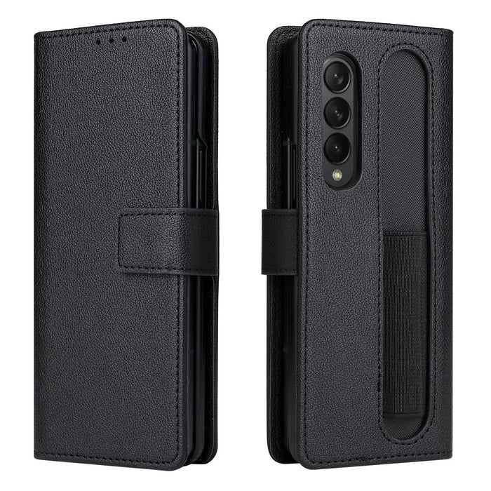 Lambskin Flip Leather Case With Pen Slot For Samsung Galaxy