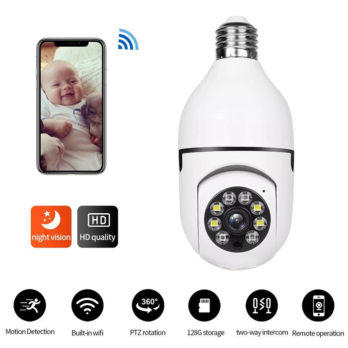 A6 2Mp Hd Light Bulb Wifi Camera Support Motion Detection / Two-Way Audio / Night Vision / Tf Card