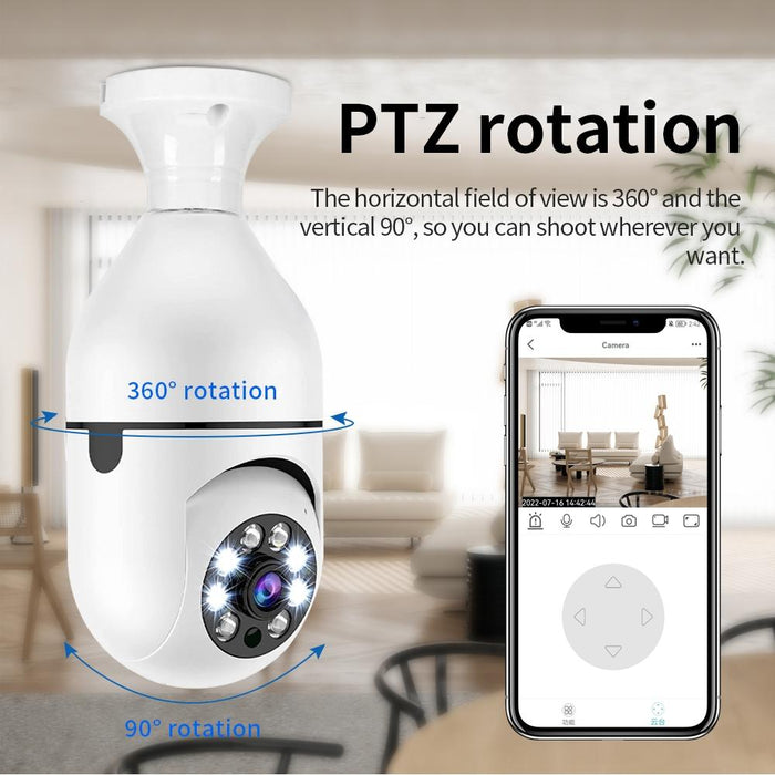 A6 2Mp Hd Light Bulb Wifi Camera Support Motion Detection / Two-Way Audio / Night Vision / Tf Card