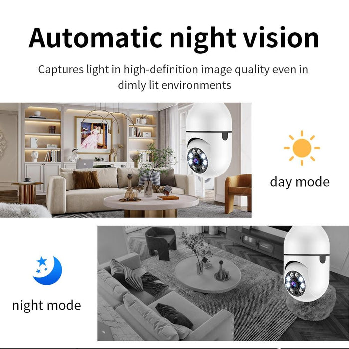 A6 2Mp Hd Light Bulb Wifi Camera Support Motion Detection / Two-Way Audio / Night Vision / Tf Card