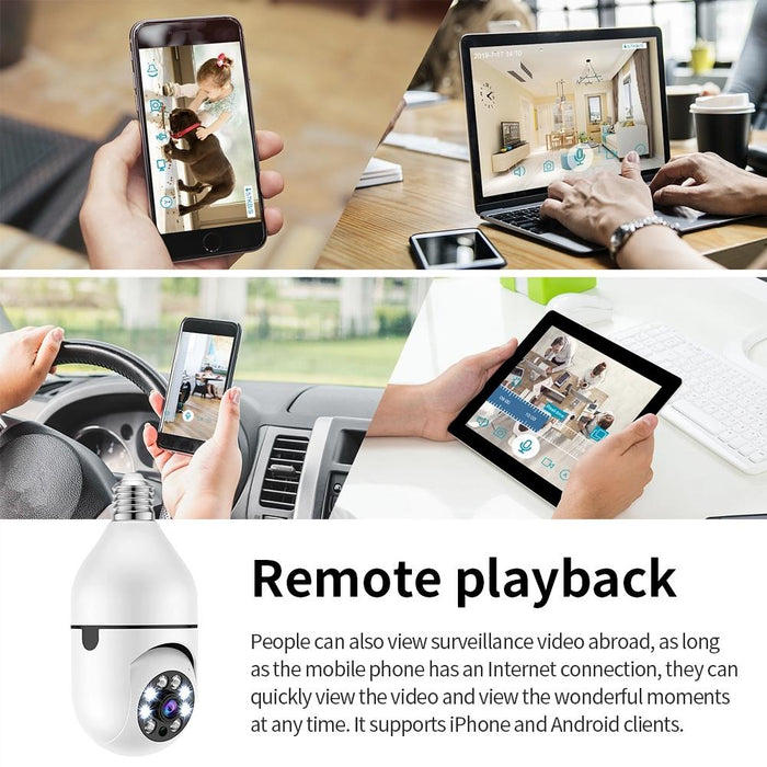 A6 2Mp Hd Light Bulb Wifi Camera Support Motion Detection / Two-Way Audio / Night Vision / Tf Card