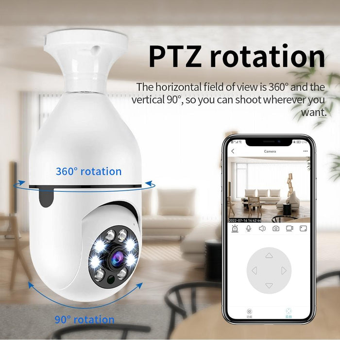 A6 2Mp Hd Light Bulb Wifi Camera Support Motion Detection / Two-Way Audio / Night Vision / Tf Card With 16G Memory Card