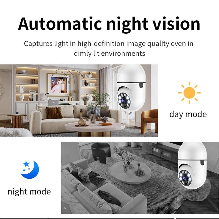 A6 2Mp Hd Light Bulb Wifi Camera Support Motion Detection / Two-Way Audio / Night Vision / Tf Card With 16G Memory Card