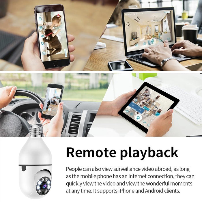 A6 2Mp Hd Light Bulb Wifi Camera Support Motion Detection / Two-Way Audio / Night Vision / Tf Card With 16G Memory Card