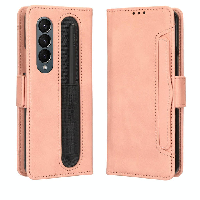 Leather Phone Case With Calf Texture And Card Slots