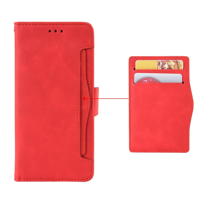 Leather Phone Case With Calf Texture And Card Slots