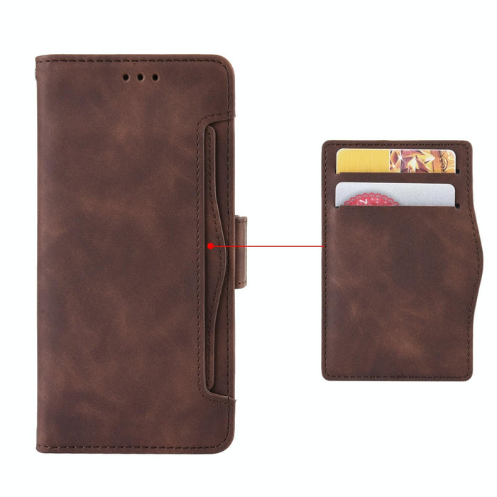 Leather Phone Case With Calf Texture And Card Slots