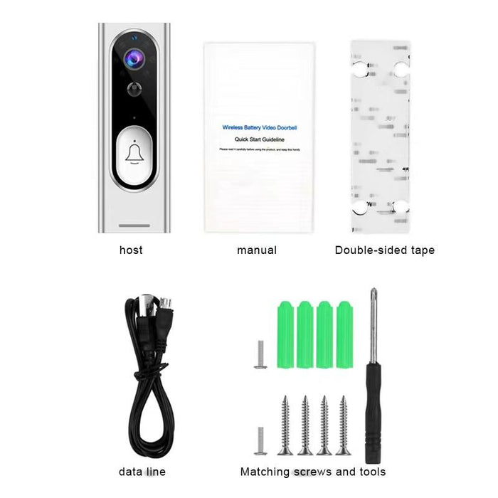 Wireless Intelligent Video Doorbell Support Two-Way Voice Infrared Night Vision Motion Detection