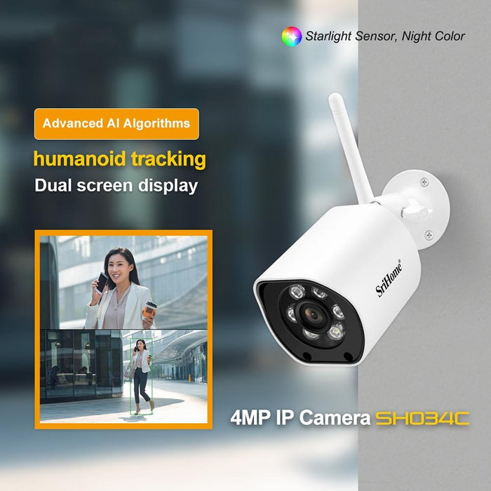 4.0Mp Ai Humanoid Tracking Wifi Outdoor Surveillance Camera