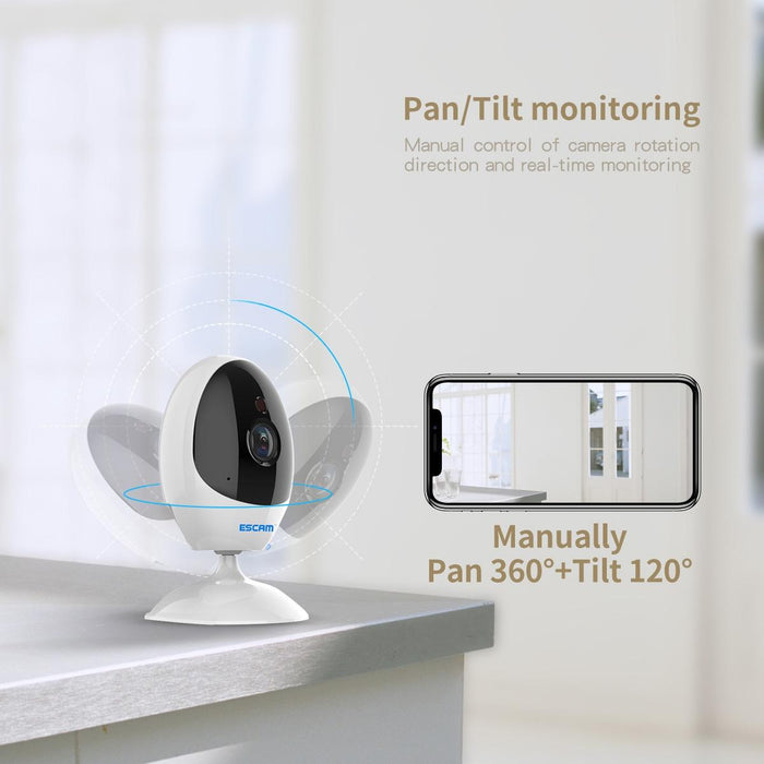 3Mp 1296P Hd Indoor Wireless Ptz Ip Camera Ir Night Vision Ai Humanoid Detection Home Security Cctv Monitor White