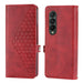 Textured Leather Phone Case Cubic Grid Design For Samsung