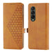 Textured Leather Phone Case Cubic Grid Design For Samsung