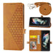 Grid Texture Leather Phone Case With Lanyard For Samsung