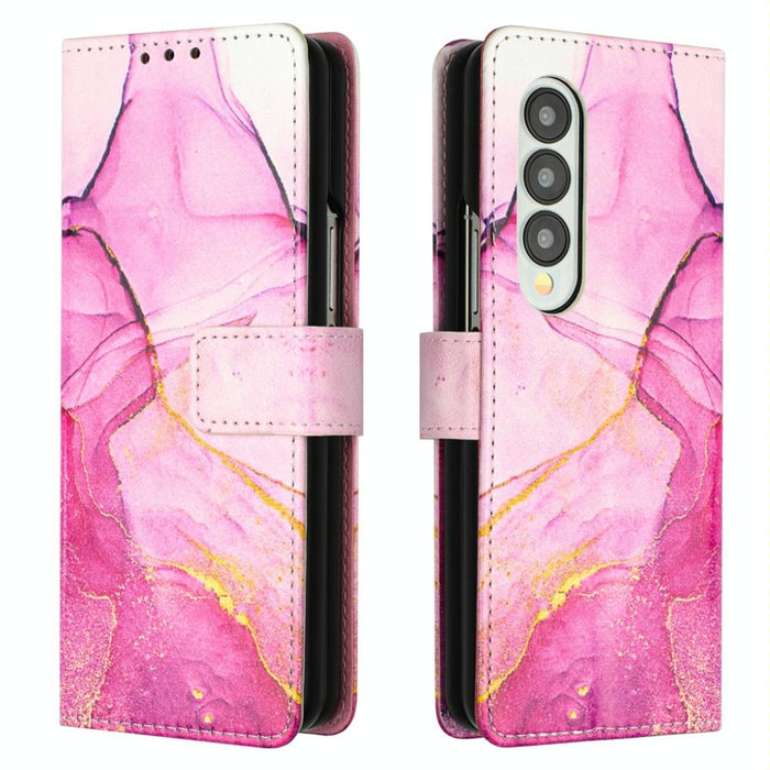 Marble Flip Leather Phone Case Pt003 For Samsung Galaxy z