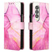 Marble Flip Leather Phone Case Pt003 For Samsung Galaxy z