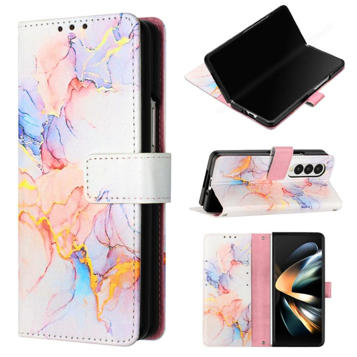 Marble Flip Leather Phone Case Pt003 For Samsung Galaxy z