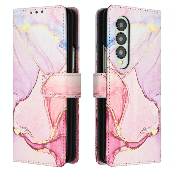 Marble Flip Leather Phone Case Pt003 For Samsung Galaxy z