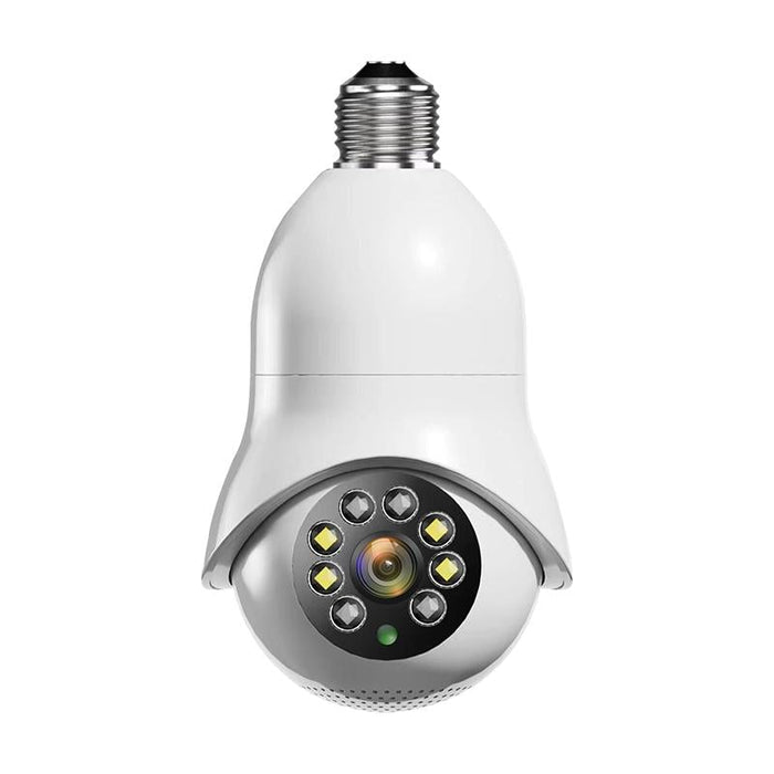 2.0Mp Hd Light Bulb Wifi Surveillance Camera Support Motion Detection Night Vision Dual Light Source White