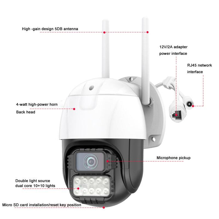 3Mp Humanoid Recognition Ai Alarm Wifi Dome Ip Camera