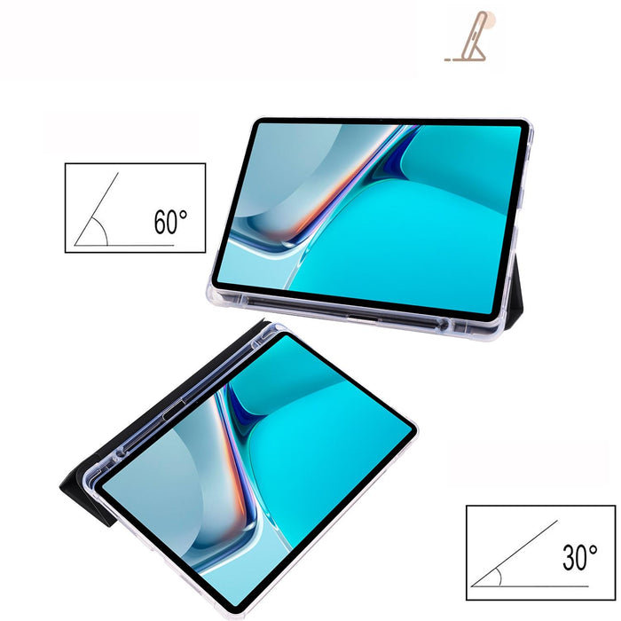 For Huawei Matepad 11 2021 3-Folding Transparent Tpu Smart Leather Tablet Case