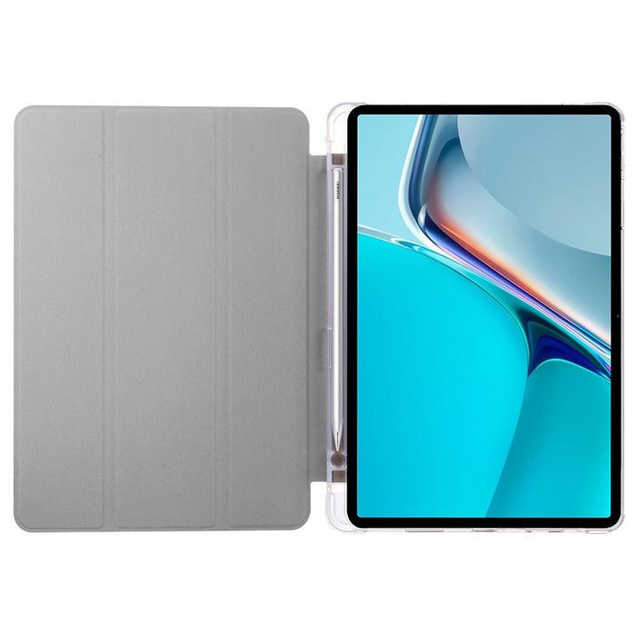 For Huawei Matepad 11 2021 3-Folding Transparent Tpu Smart Leather Tablet Case