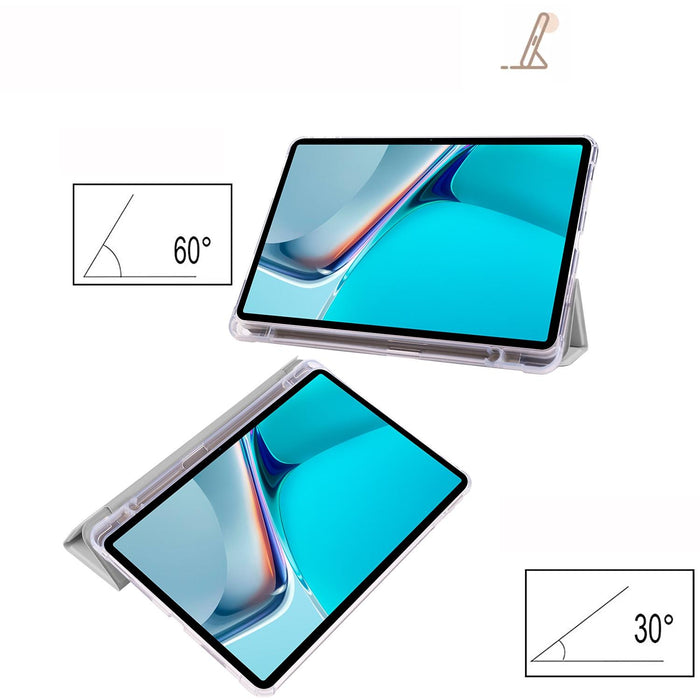 For Huawei Matepad 11 2021 3-Folding Transparent Tpu Smart Leather Tablet Case