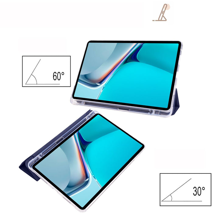 For Huawei Matepad 11 2021 3-Folding Transparent Tpu Smart Leather Tablet Case