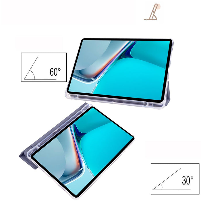 For Huawei Matepad 11 2021 3-Folding Transparent Tpu Smart Leather Tablet Case