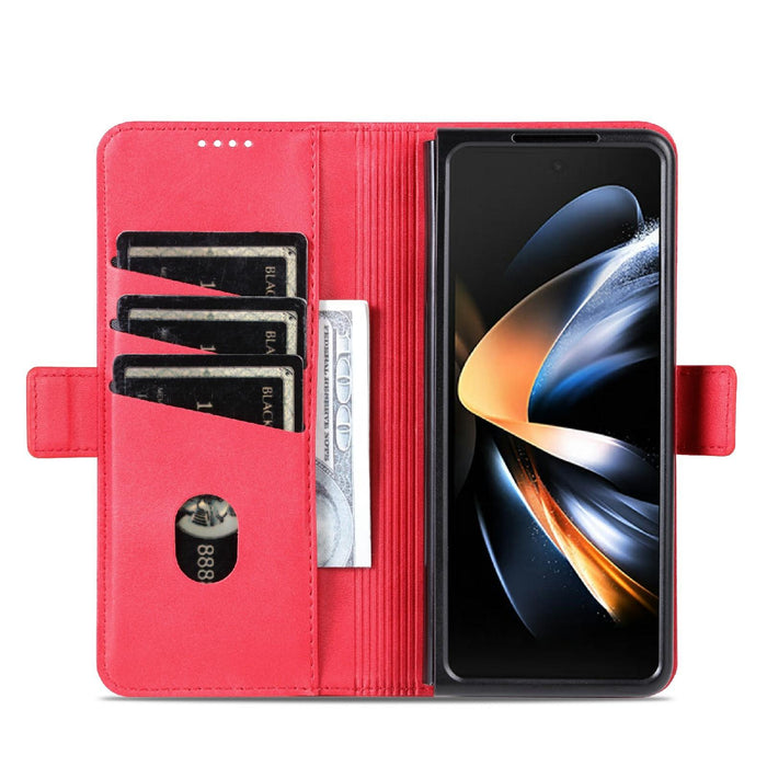 Leather Magnetic Calf Texture Phone Case For Samsung Galaxy