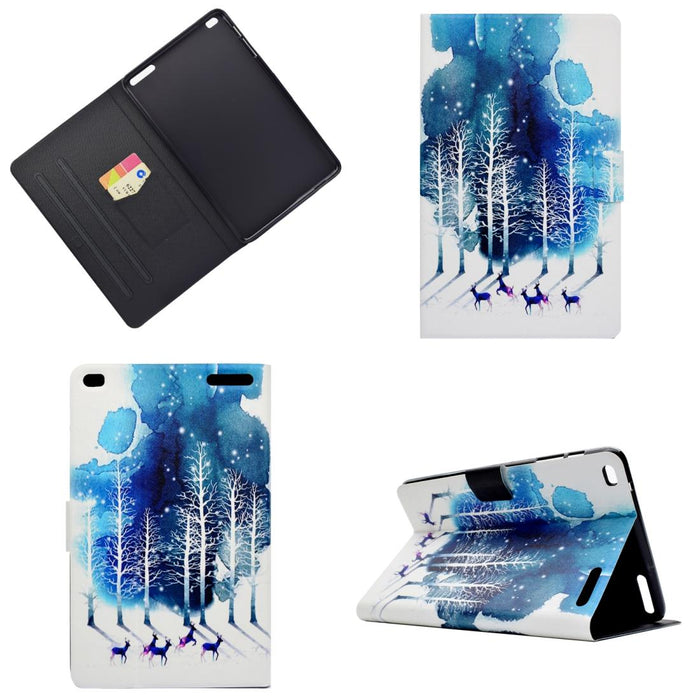 Electric Pressed Left Right Flat Feather Case With Sleep Function Pen Cover & Card Slot & Holder
