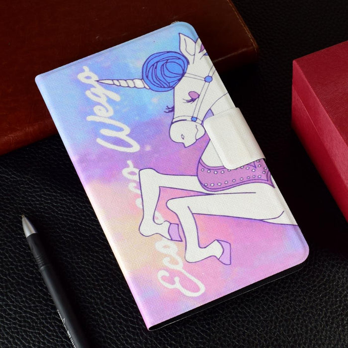 Electric Pressed Left Right Flat Feather Case With Sleep Function Pen Cover & Card Slot & Holder