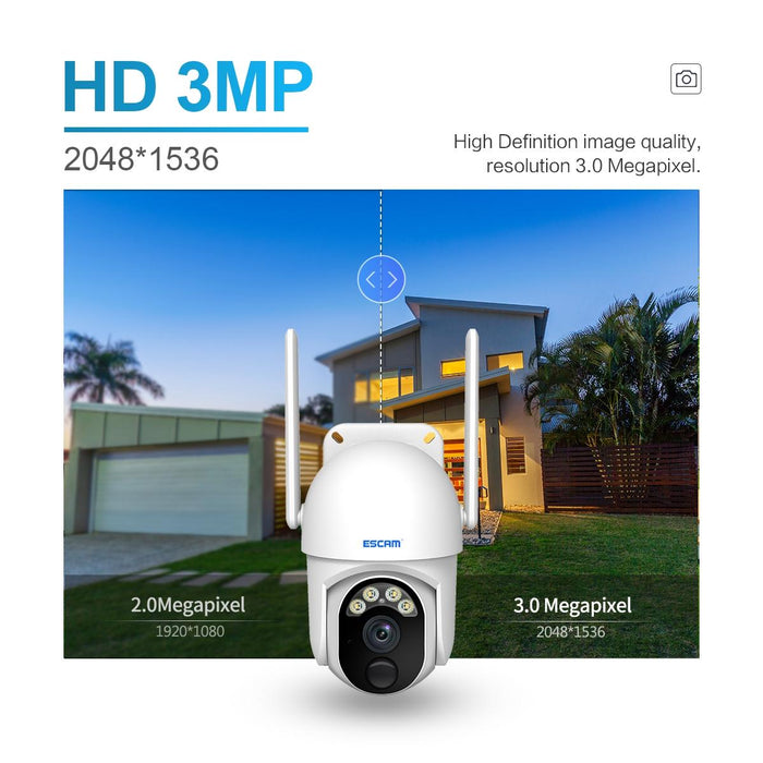 3Mp Cloud Storage Pt Wifi Pir Alarm Ip Camera With Solar Panel Battery Support Full Colour Night Vision & Two Way Audio